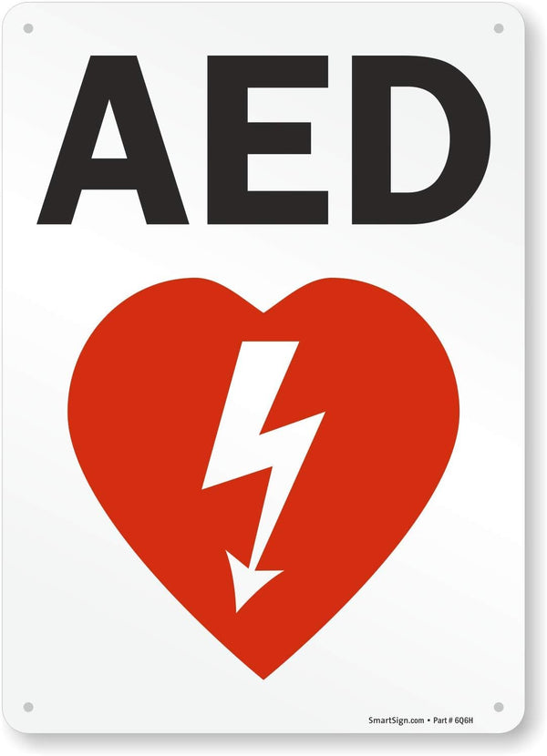SmartSign S-0075-PL-14 "AED" Sign, 10" x 14" Plastic