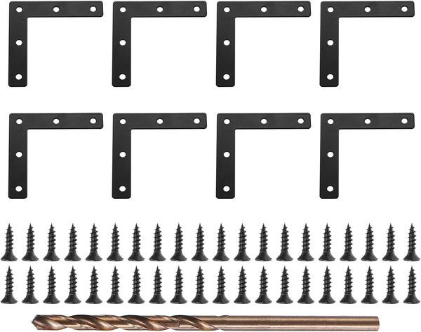 uxcell 10Pcs L-Shaped Brackets Corner Brace, 3.15"x3.15" Corner Bracket Shelf Bracket Right