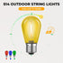 24 Pack S14 Bulbs, 1W Bulbs E26 2200K, Dimmable, GvvooHome Colored LED String Light Plastic Shatterproof Replacement
