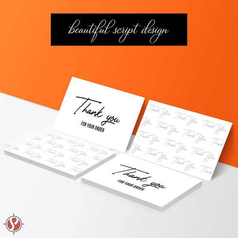 Package Inserts - Thank You For Your Order Business Note Cards, Customer Appreciation Writable Cards, 100 Per Pack