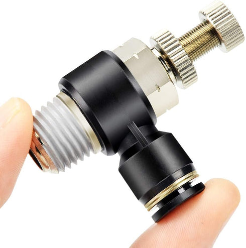 TAILONZ PNEUMATIC 3 Pack SL-5/32-N2 Push to Connect Air Line Fitting, 1/4 Inch NPT Elbow