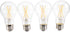 Satco S12463 8 Watt A19 LED Bulb, Clear, 3000K, Medium Base, 120 Volt, 4-Pack