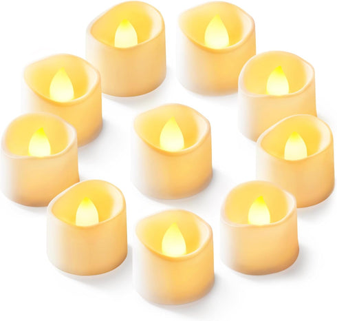 Homemory 12-Pack Battery Operated Flameless LED Tea Lights Candles, 200+ Hour Fake Electric Candles for Wedding Decor