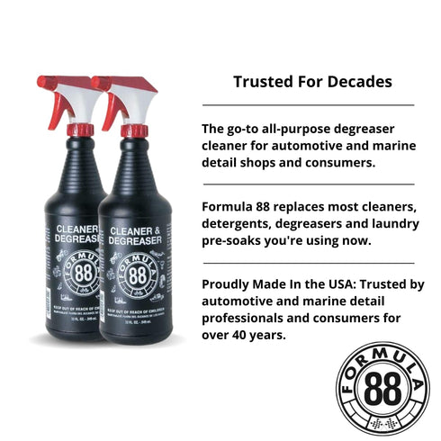 Formula 88 (2, 32oz) Cleaner & Degreaser | Multi Surface Car & Marine Cleaner for Interior, Exterior | Removes Grease