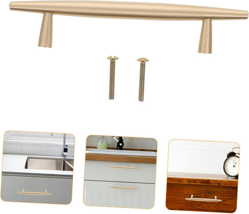 Ipetboom Brass Minimalist Cabinet Pulls Spacing Solid Drawer Handles for Wardrobes Cabinets Bedside Tables Kitchen
