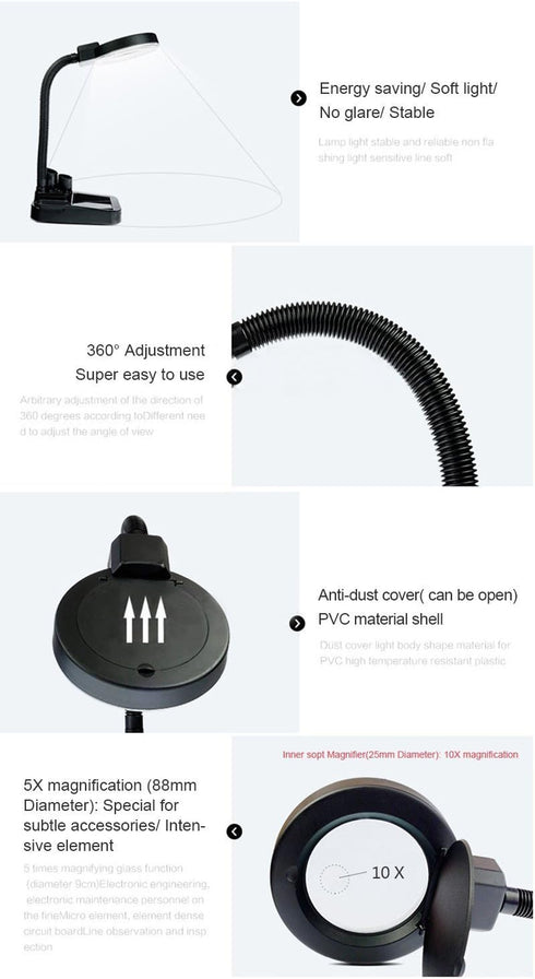 Yosoo LED Magnifying Lamp