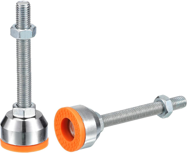 uxcell 2Pcs Leveling Feet M12x100x40mm, Carbon Steel Non-Skid Adjustable Table Legs for Furniture Workshops