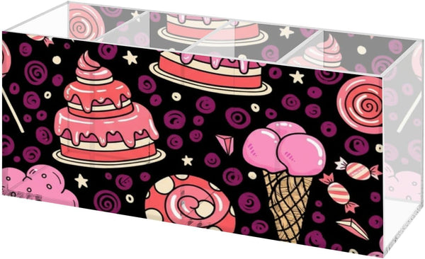 Generic Cartoon Cakes Lollipop Ice Cream Pen and Pencil Holder Acrylic Desktop Organizer