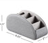 PU Leather Remote Control Holder,TV Remote Caddy with 5 Compartments,Bedside Table or Desktop Organizer for TV,DVD,Blu-Ray,Heater Controllers and Glasses,Media Player,Pen or Pencil Storage(Grey) by Arniche