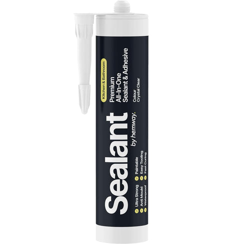 Hemway Crystal Clear Sealant & Adhesive - 10.14oz for Kitchen & Bathroom.
