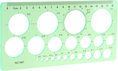 Circle Template & Geometric Drawings Templates Scale Drafting Stencils for Artist Design Drawing Aids 2 PACK