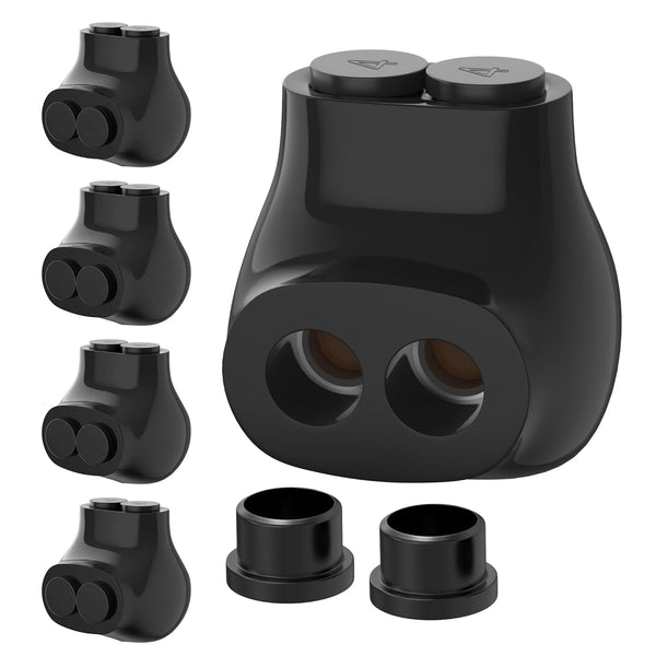 2 Port Insulated Multi Tap Connector, 4-14 AWG Aluminum to Copper Wire Connectors, 5 Pack