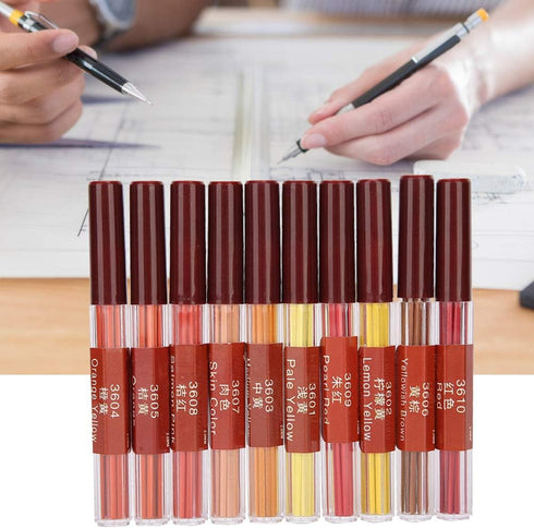 Mechanical Pencil 2.0mm, Rounded Mechanical Pencil Refills with Colored Leads for Draft Drawing, Writing, Crafting