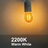 Suncan G14 2W Bulb E26, G45 Bulb, 15 2200k, 150lm, Dimmable, 6 Pack Low Wattage Led Amber Edison Mini Light Equivalent