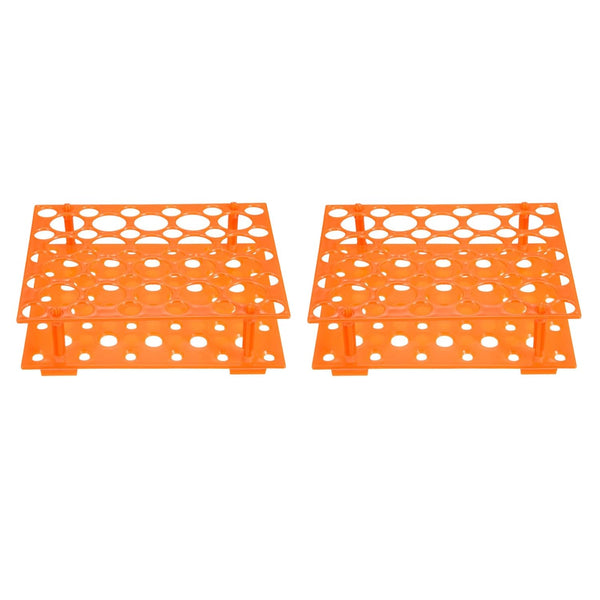 YOKIVE 2Pcs PP Polypropylene Test Tube Rack Holder | Great for 0.5ml, 1.5ml, 1.8ml, 10ml, 15ml, 50ml (Orange,