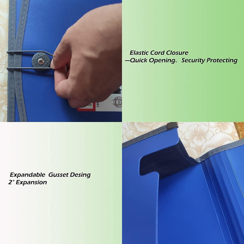 Premium Quality Plastic Expanding File Folder Document Organizer, 3.5" Expansion, A4 Letter Size, 5 Pack