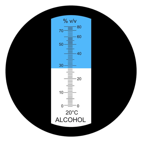 0-80% Alcohol Refractometer, Alcohol Volume Meter of Volume Percent Scale Range, Accurate Alcohol Measurement Tool
