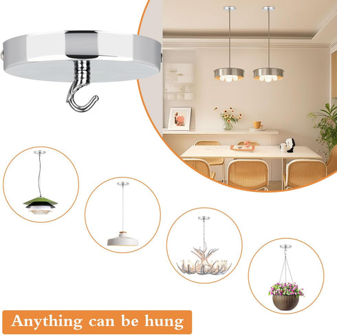 Helunsi 4-3/4 Inch 20lbs Ceiling Canopy Kit, Silver Chandelier Pendant Light Canopy Kit, Ceiling Light Cover Plate