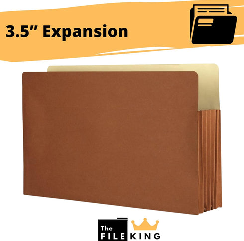 The File King Expanding Accordion File Folder - Legal Size | 3.5" Expansion - Store and Organize Papers | Carton of 50