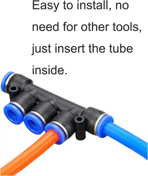 PK-12(12mm) OD Quick Release Connectors Manifold, Inline Union Fittings, 10 PCS Air Push Quick Fittings Kit