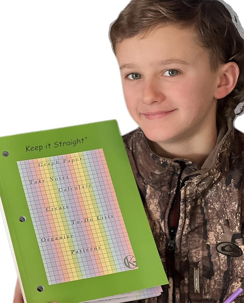 Keep it Straight Graph Paper, 3 Hole Punch Colored Graph Paper for Bullet Journal, College School Office Supplies