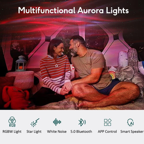 Elec3 Northern Lights Projector with White Noises, Remote & Timer, Bluetooth Star Projector, Valentines Day Gifts