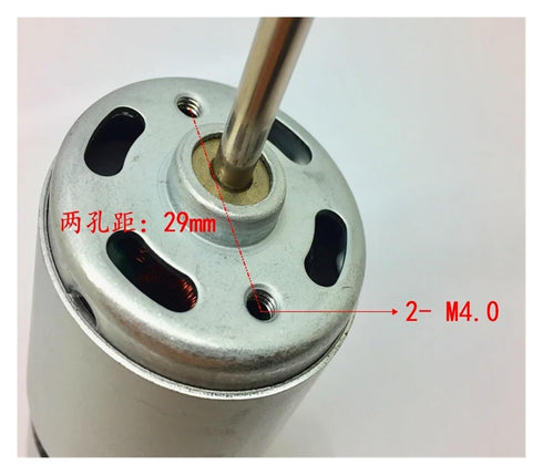 SQGGMOAUSC 42mm RS-775 12V-24V 7750RPM 48mm Carbon Brush Electronic Starter DC Large Torque D-Shaft Long Shaft DIY Tool