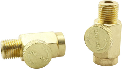 In-Line Air Flow Regulator TAODAN 2PCS, 1/4" NPT Male to Female Quickun Pneumatic Brass Regulator Valves