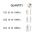 400Pcs Closed End Cap Crimp Terminals Red Copper Core and Nylon Wire Connectors Kit, 3 Sizes 22-16/16-14/12-10.