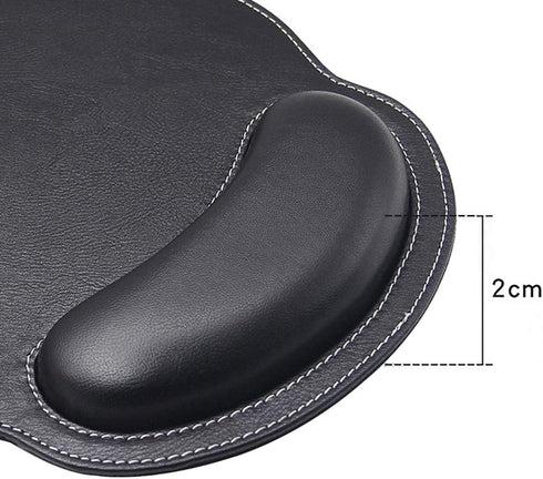 Ergonomic Mouse Pad with Wrist Support, PU Leather Mousepad for Laptop, Non Slip Rubber Base