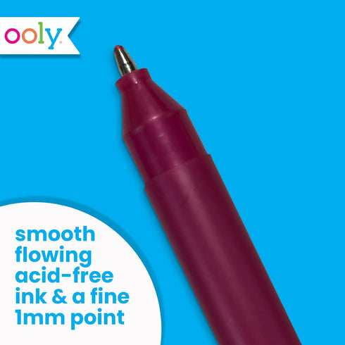 Ooly Color Sheen Metallic Gel Pens, Set of 12 Pens, 1.00mm Fine Point Shimmering Pens for Art Supplies