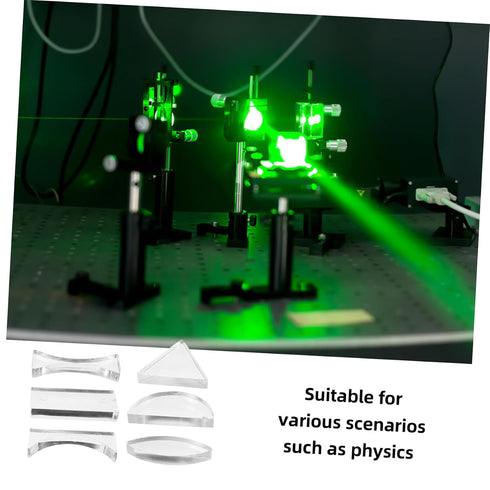 6pcs Luxshiny Acrylic Optical Lenses Convex Concave Lenses Physics Teaching Instrument Physics Optics Experiment Kit