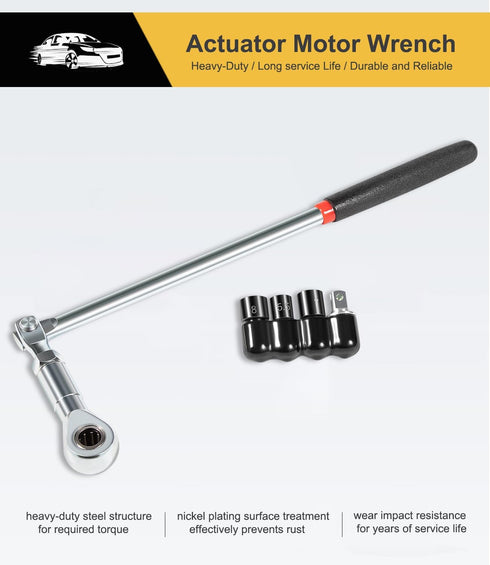 Yoursme 64180 Actuator Motor Tool Set, Includes 5.5mm 7mm 8mm Socket and 1/4" Square Drive Adapter, 5 pc