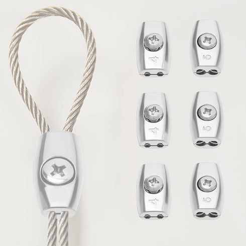 20pcs Wire Rope Clips Galvanised Steel Egg Shape Cable Clamp for 2mm/3mm/4mm/5mm Steel Cable Rope
