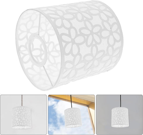 E27 5.6-Inch ARTIBETTER Iron Lampshade with Floral Cutout Design Cylindrical Metal Shade for Table & Floor Lamps