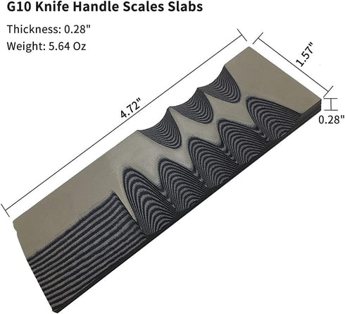Cool Hand 2 pcs G10 Knife Handle Scales, Custom DIY Tool Material for Knives Making Blanks, Gray/Black