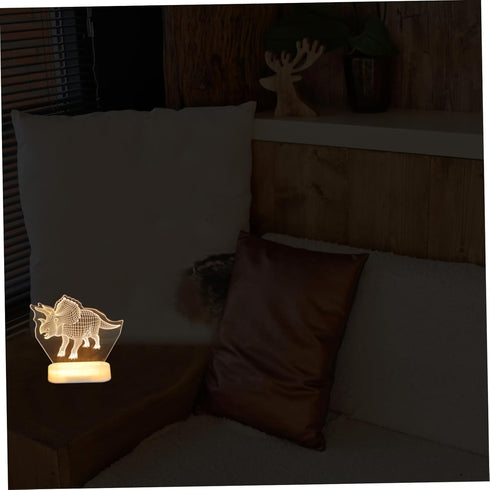 PRETYZOOM Dinosaur Night Light Effect Cute Dino Bedside Table Lamp for Boys and Girls Rooms Nursery Decoration Portable