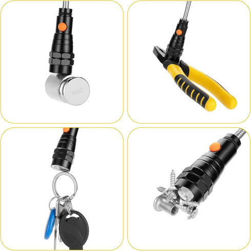 Father's Day Gifts for Dad, MAFEHAN Magnetic Pickup Tool, Telescoping Magnetic 3 LED Flashlight, Gifts for Men