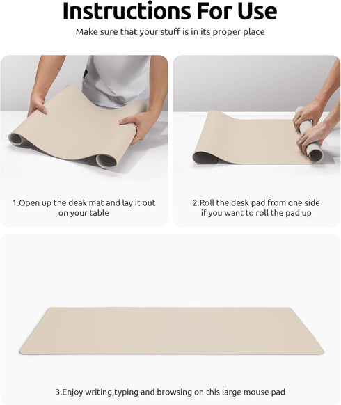 YSAGi Leather Desk Pad Protector, Large Non-Slip PU Leather Desk Blotter for Office and Home