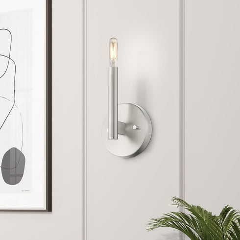 51171-46, Livex Lighting, Copenhagen, Single ADA Sconce, Black Chrome
