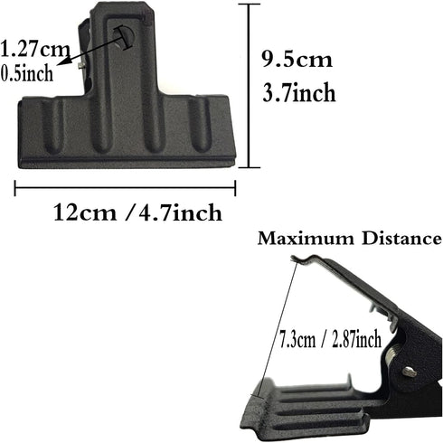 Locci Black Large Bull Clips,10 Pack Extra Large Binder Clips 4.7 Inch Giant Binder Clips, Jumbo Binder Clips for Home,Work, Art,Office and Kitchen (120 mm) by Locci