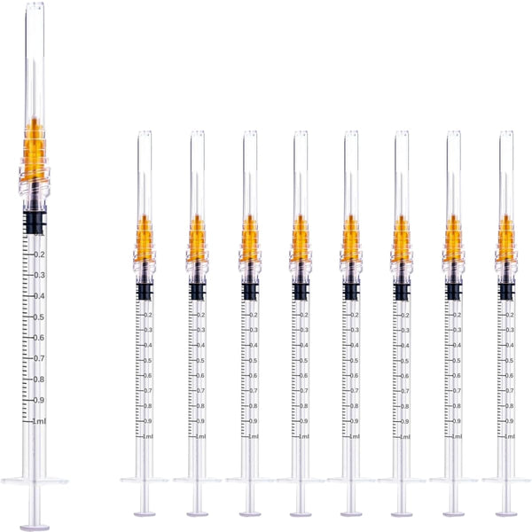 1cc 1ml Sterile Lab Utensils with 25 Gauge 5/8 Inch for Scientific Research, Industrial Dispensing - Pack of 50