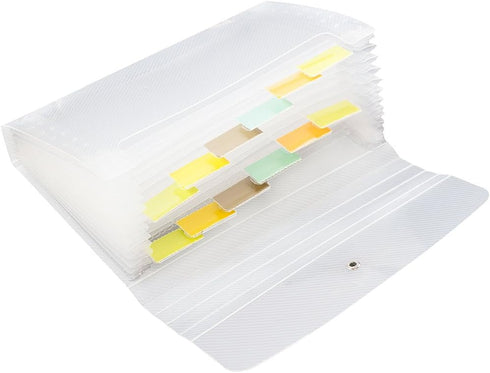 JAM PAPER Accordion Folders, 13 Pocket Plastic Expanding File, Coupon Size, Clear, Sold Individually