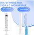 3ml Syringes with 23 Gauge 1 Inch Needles Luer Lock Disposable Industrial Accessories for Lab, Individually Packaged of 100