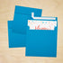LUXPaper Square Invitation Envelopes, 6" x 6", Pool Blue, 80lb. Text, 50 Qty, Peel & Press