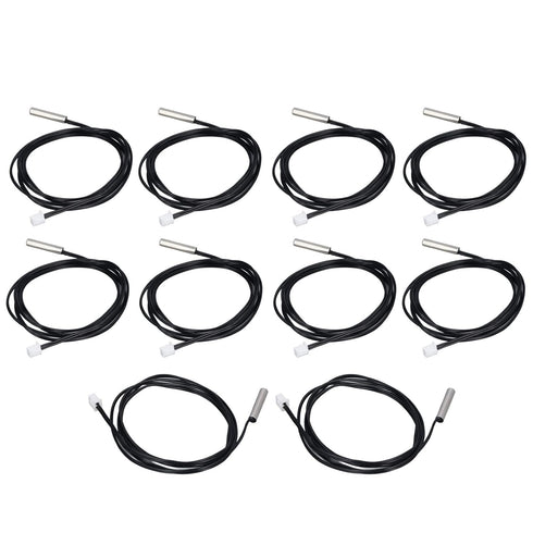 10Pcs Thermistor Sensor Temperature Probe 5x25mm, PVC Strong Anti Interference Ability for Constant Temperature Control