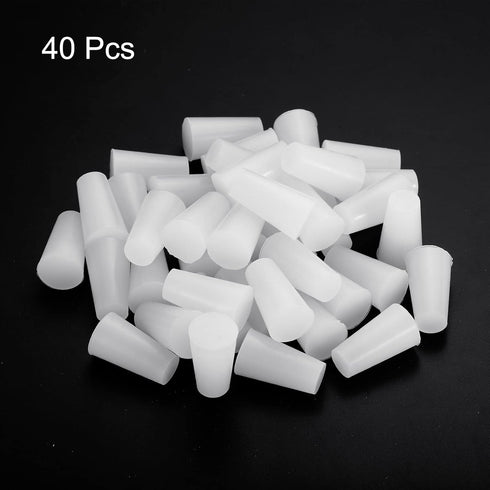MECCANIXITY 40 Pieces Silicone Rubber Tapered Plug, 10mm to 15mm Solid White for Powder Coating and Laboratory Use