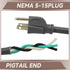Industries Inc 3-Wire Appliance and Power Tool Cord, 3 ft, 14 AWG, 15A/125V AC, Grey, 2 Pack
