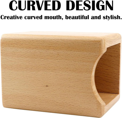 Natural Wooden Pen Box Desktop Stationery Organizer Creative Simple Solid Wood Pencil Holder for Office Supplies (Beech Wood) by LNQ LUNIQI