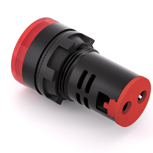 GASHER 12V 20mA Energy Saving Indicator Light, Red, 10 Pcs, Mounting Hole Size 22mm (7/8 Inch)